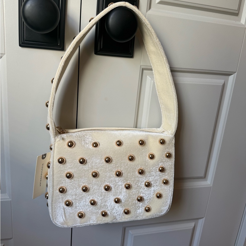 NWT Velvet Studded Bag